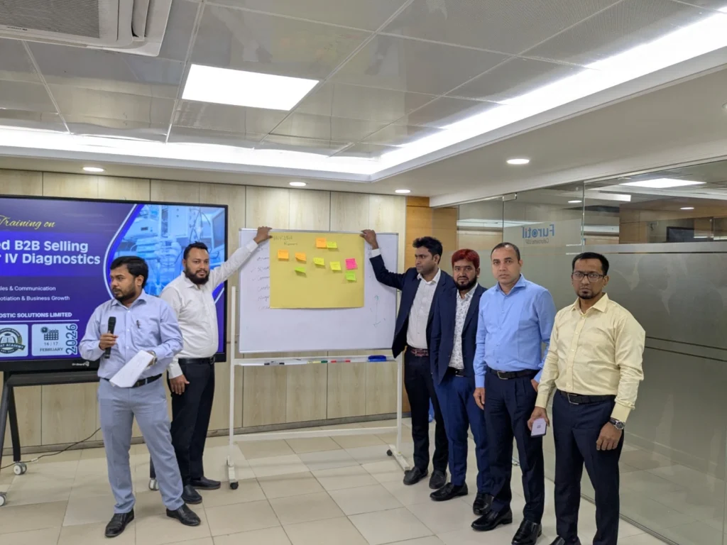 Healthcare diagnostics professionals attending TalentShapeUp B2B sales training workshop